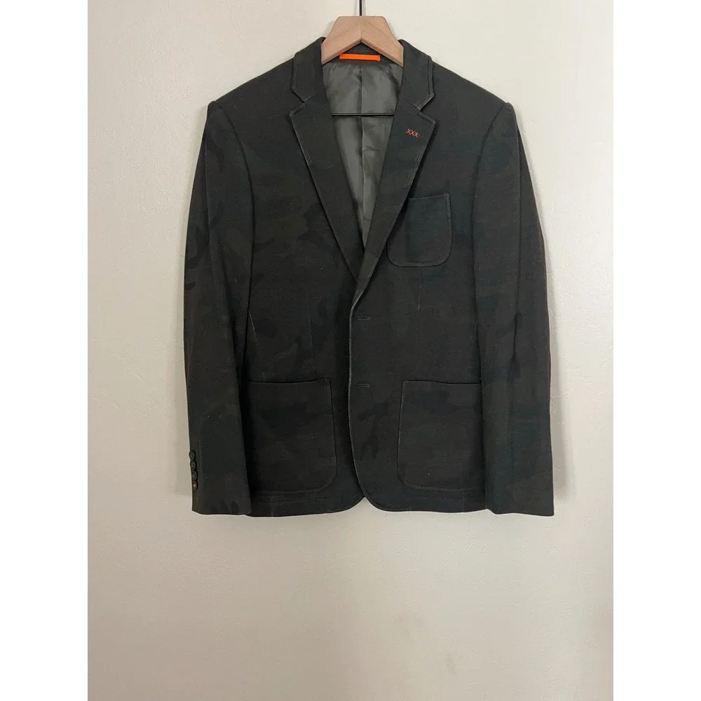 Jack Spade Mens Camo Cotton Blazer Jacket Sports Coat Dark Green Size‎ 36